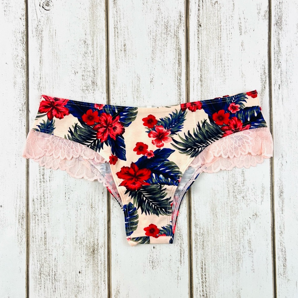 VS PINK Extra Low Rise Cheekster Large Tropical Print Rare Retired Style